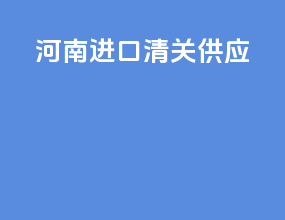 河南进口清关供应