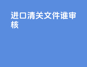 进口清关文件谁审核