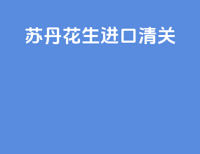 苏丹花生进口清关