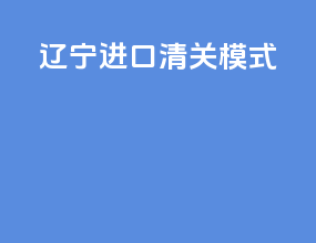辽宁进口清关模式