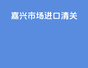 嘉兴市场进口清关