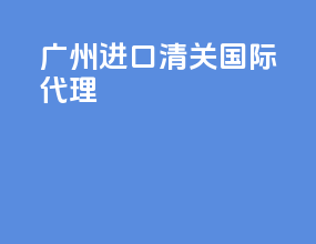 广州进口清关国际代理