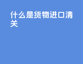什么是货物进口清关