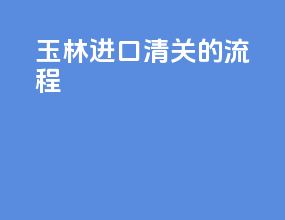 玉林进口清关的流程