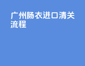 广州肠衣进口清关流程