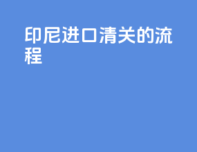印尼进口清关的流程