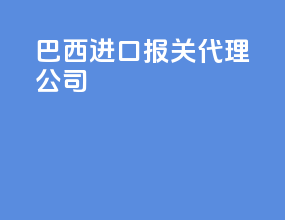 巴西进口报关代理公司
