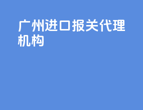 广州进口报关代理机构