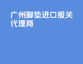广州脚垫进口报关代理商