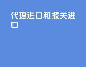 代理进口和报关进口