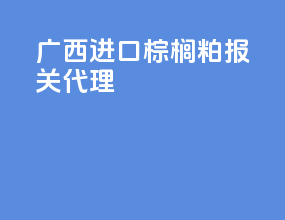 广西进口棕榈粕报关代理