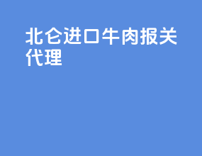北仑进口牛肉报关代理