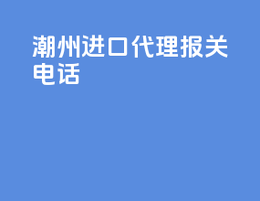 潮州进口代理报关电话