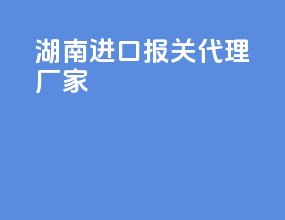 湖南进口报关代理厂家