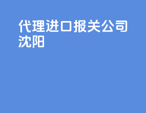 代理进口报关公司沈阳