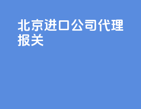 北京进口公司代理报关