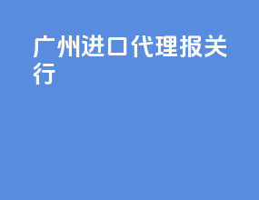 广州进口代理报关行