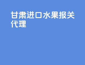 甘肃进口水果报关代理