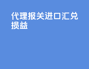 代理报关进口 汇兑损益