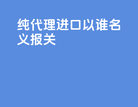 纯代理进口以谁名义报关