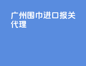 广州围巾进口报关代理
