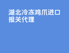 湖北冷冻鸡爪进口报关代理