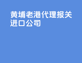 黄埔老港代理报关进口公司