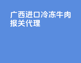 广西进口冷冻牛肉报关代理
