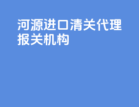 河源进口清关代理报关机构