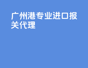 广州港专业进口报关代理