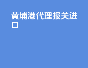 黄埔港代理报关进口
