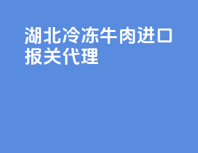 湖北冷冻牛肉进口报关代理