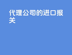 代理公司的进口报关