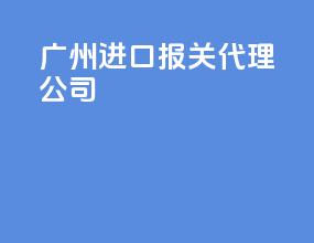 广州进口报关代理公司