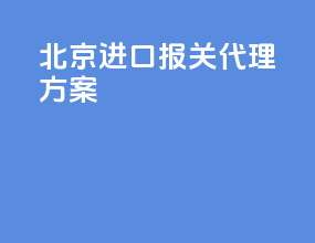 北京进口报关代理方案