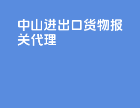 中山进出口货物报关代理