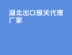 湖北出口报关代理厂家