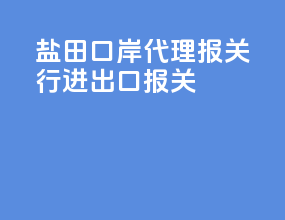 盐田口岸代理报关行进出口报关