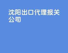 沈阳出口代理报关公司