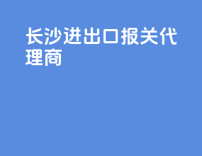 长沙进出口报关代理商