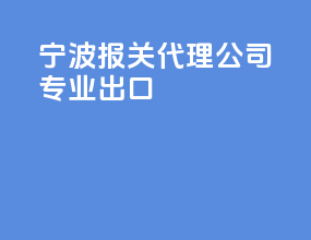 宁波报关代理公司专业出口