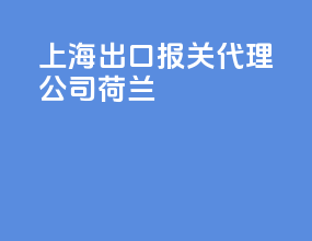 上海出口报关代理公司荷兰