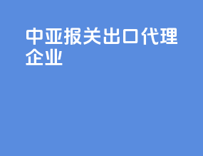 中亚报关出口代理企业