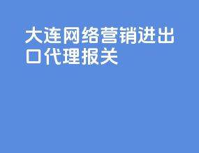 大连网络营销进出口代理报关