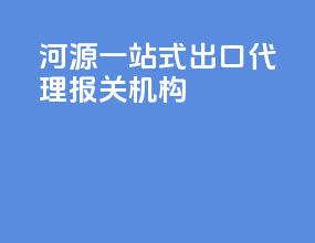 河源一站式出口代理报关机构