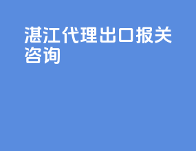 湛江代理出口报关咨询