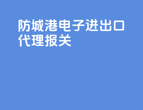 防城港电子进出口代理报关