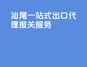 汕尾一站式出口代理报关服务