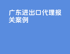 广东进出口代理报关案例