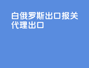 白俄罗斯出口报关代理出口